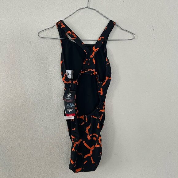 SPEEDO Swimsuit WRACK IT UP Proback Orange Training Competitive Swimming - Sz 28 - Picture 3 of 6